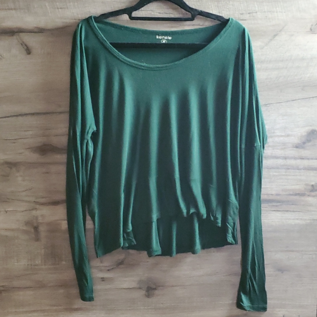 Kensie Dark Green Cropped Shirt